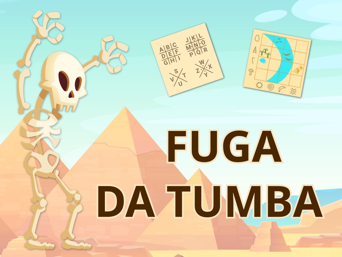 Pirâmides, um esqueleto e enigmas no papel